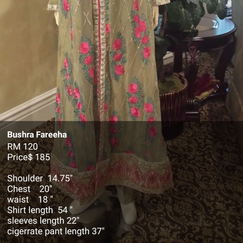 Four piece chiffon party wear dress